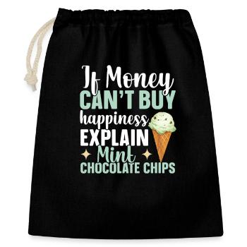 Italienische Minzcreme Dessert Frische Minze - Geschenkbeutel aus Baumwolle (40 x 50 cm) - Schwarz - Vorne