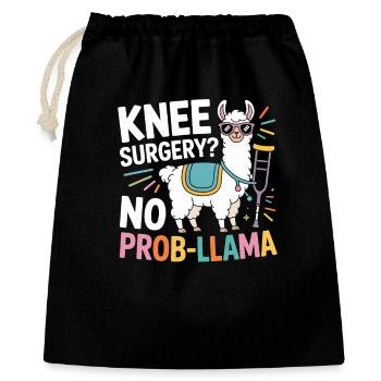 Knee Surgery? No Prob Lama - Geschenkbeutel aus Baumwolle (40 x 50 cm) - Schwarz - Vorne