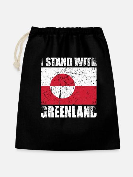 I Stand With Greenland - Geschenkbeutel aus Baumwolle (40 x 50 cm) - Schwarz