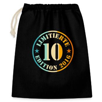10. Geburtstag Limited Edition 10 Jahre Junge - Geschenkbeutel aus Baumwolle (40 x 50 cm) - Schwarz - Vorne