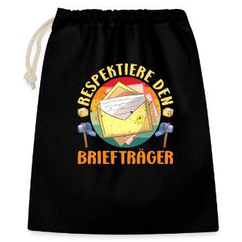 Parcel deliverers RESPECT THE POSTMAN LUSTIG - Gift Bag 40 x 50 cm - black - Front