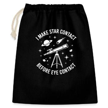 Star Contact Astronomy – Funny Telescope Design - Gift Bag 40 x 50 cm - black - Front