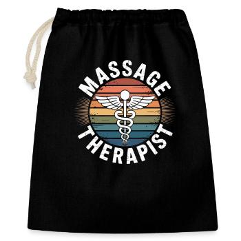 Vintage Regenbogen Massage - Geschenkbeutel aus Baumwolle (40 x 50 cm) - Schwarz - Vorne