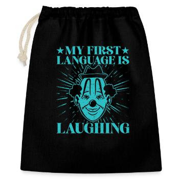First Language Laughing Circus Performer Gift Idea - Gift Bag 40 x 50 cm - black - Front