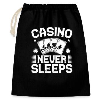 Casino Gambler Casino ne dort jamais en jouant - Sac cadeau 40 x 50 cm - noir - Devant