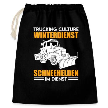 Snow plough TRUCKING CULTURE WINTER SERVICE Funny - Gift Bag 40 x 50 cm - black - Front