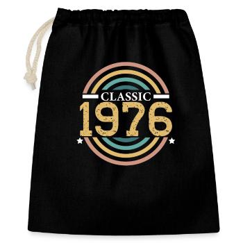 Klassischer Geburtstag 1976, 50 Jahre alt, Geburt - Geschenkbeutel aus Baumwolle (40 x 50 cm) - Schwarz - Vorne