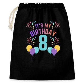 C’est mon anniversaire enfants Anniversaire 8 ans fille - Sac cadeau 40 x 50 cm - noir - Devant