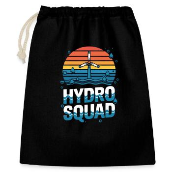  Hydro Squad Wasserkraft Team Erneuerbare Energie - Geschenkbeutel aus Baumwolle (40 x 50 cm) - Schwarz - Vorne
