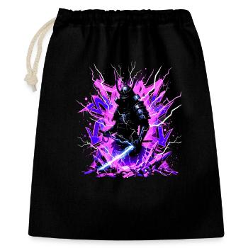 Cyber Samurai – Synthwave Katana Spirit - Gift Bag 40 x 50 cm - black - Front