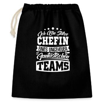 Patron fier Patron Madame Chef de département Chef d’équipe - Sac cadeau 40 x 50 cm - noir - Devant
