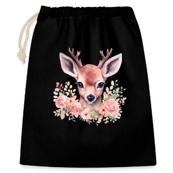 Motif traditionnel de cerf et de biche pour costumes féminins – Traditionnel - Sac cadeau 40 x 50 cm - noir - Devant