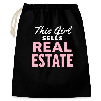 Cette fille vend de l’immobilier - Sac cadeau 40 x 50 cm - noir - Devant