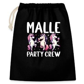 Malle Party Crew Einhorn Trinkspaß Mallorca - Geschenkbeutel aus Baumwolle (40 x 50 cm) - Schwarz - Vorne
