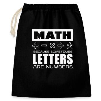 Mathématiques : Les lettres sont des chiffres - Sac cadeau 40 x 50 cm - noir - Devant