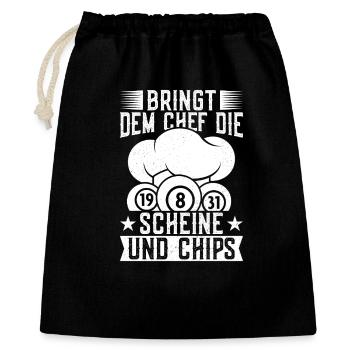 Bingo Player Bringt Dem Chef Die Scheine & Chips - Geschenkbeutel aus Baumwolle (40 x 50 cm) - Schwarz - Vorne