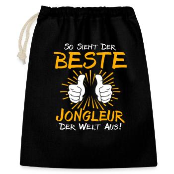 Jongleur Geschenkidee - Geschenkbeutel aus Baumwolle (40 x 50 cm) - Schwarz - Vorne