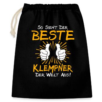Plumber Gift Idea - Gift Bag 40 x 50 cm - black - Front