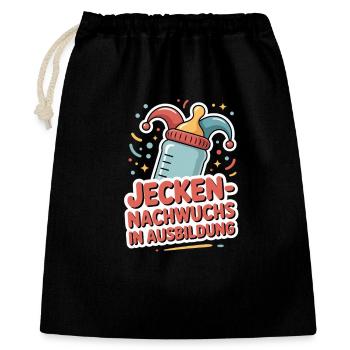 Jecken Nachwuchs In Ausbildung Karneval Baby - Geschenkbeutel aus Baumwolle (40 x 50 cm) - Schwarz - Vorne