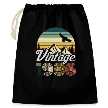 Vintage 1986 Mountain Landscape - Gift Bag 40 x 50 cm - black - Front