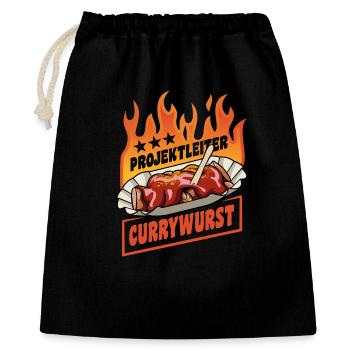 Project Manager Currywurst | Fast Food | Flames - Gift Bag 40 x 50 cm - black - Front