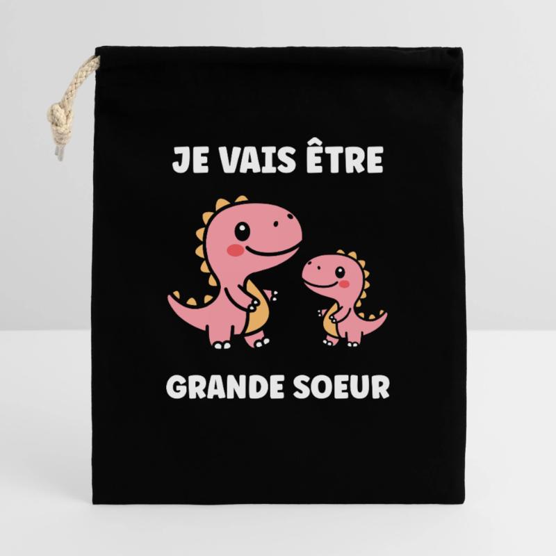 Ich werde eine große Schwester Geschenkbeutel aus Baumwolle (40 x 50 cm)