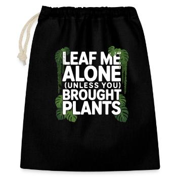Feuille Moi Seule Plantes Humour Design - Sac cadeau 40 x 50 cm - noir - Devant