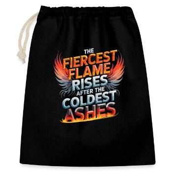 La flamme la plus féroce s’élève après les cendres les plus froides - Sac cadeau 40 x 50 cm - noir - Devant