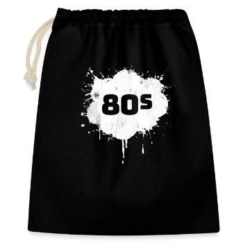 Années 80 - Sac cadeau 40 x 50 cm - noir - Devant