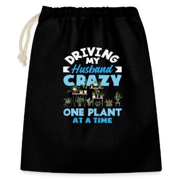 Rendre mon mari fou amoureux des plantes - Sac cadeau 40 x 50 cm - noir - Devant