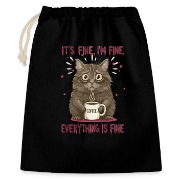 Its Fine Im Fine Coffee Cat Humor - Gift Bag 40 x 50 cm - black - Front