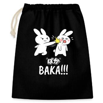 Baka Rabbit Slap Anime Funny Japanese Otaku - Gift Bag 40 x 50 cm - black - Front