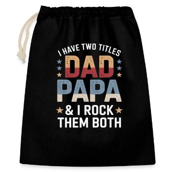 Father Pun: Dad Dada – I Rock Both - Gift Bag 40 x 50 cm - black - Front