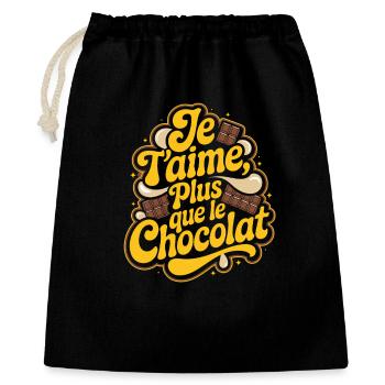Je t'aime plus que le Chocolat - Sac cadeau 40 x 50 cm - noir - Devant