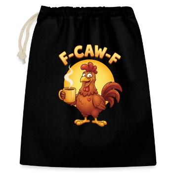 F Caw F Poulet au Café - Sac cadeau 40 x 50 cm - noir - Devant