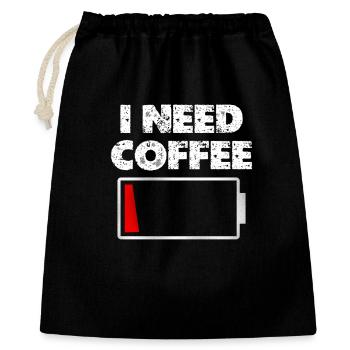 J’ai besoin d’une batterie de café vide - Sac cadeau 40 x 50 cm - noir - Devant
