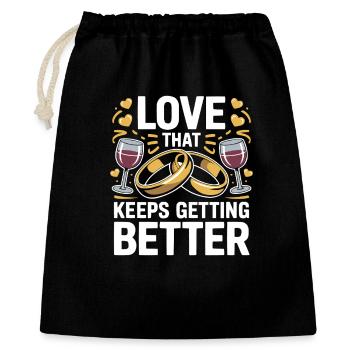 Couple marié anniversaire 2026 Mari Femme - Sac cadeau 40 x 50 cm - noir - Devant
