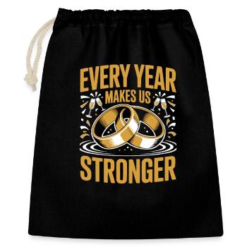 Couple marié anniversaire 2026 Mari Femme - Sac cadeau 40 x 50 cm - noir - Devant