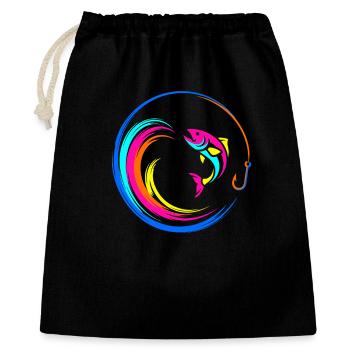 Fish Fish Hook - Gift Bag 40 x 50 cm - black - Front