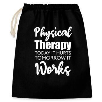 Citation de motivation en physiothérapie - Sac cadeau 40 x 50 cm - noir - Devant