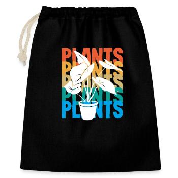 Succulentes Rétro Plant Lovers - Sac cadeau 40 x 50 cm - noir - Devant