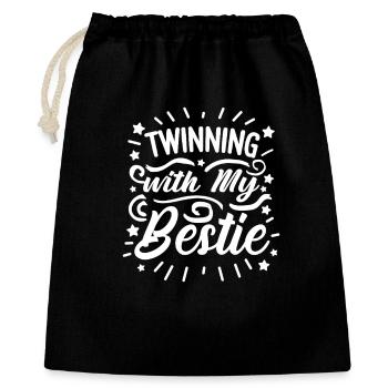 Twinning With My Bestie - Gift Bag 40 x 50 cm - black - Front