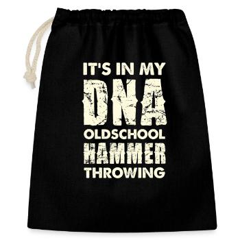 DNA Oldschool Hammerwerfen - Geschenkbeutel aus Baumwolle (40 x 50 cm) - Schwarz - Vorne