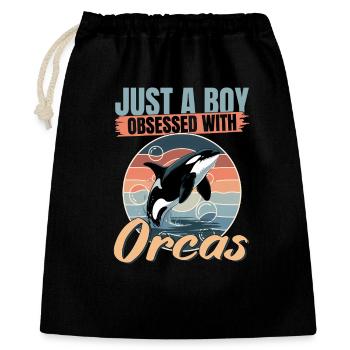 Funny Orca - Geschenkbeutel aus Baumwolle (40 x 50 cm) - Schwarz - Vorne