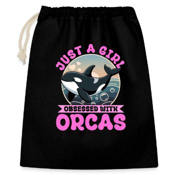 Funny Orca - Geschenkbeutel aus Baumwolle (40 x 50 cm) - Schwarz - Vorne