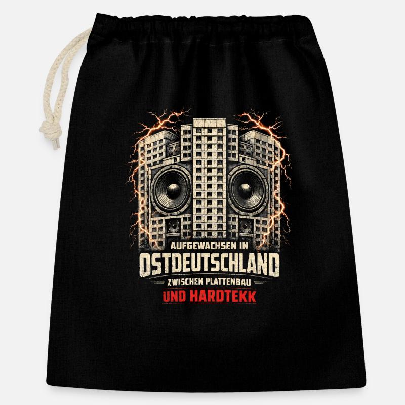 Hardtekk Tekke Ostdeutschland Plattenbau - Sac cadeau 40 x 50 cm - noir