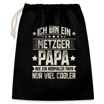 Metzger Papa - Geschenkbeutel aus Baumwolle (40 x 50 cm) - Schwarz - Vorne