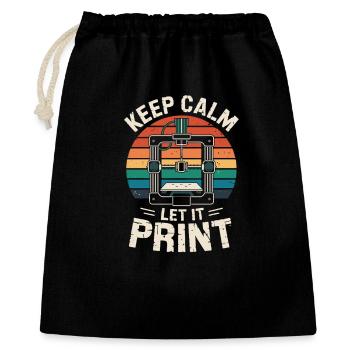 Keep Calm Let It Print 3D Printer Saying Retro - Gift Bag 40 x 50 cm - black - Front