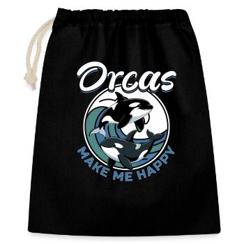 Funny Orca - Geschenkbeutel aus Baumwolle (40 x 50 cm) - Schwarz - Vorne