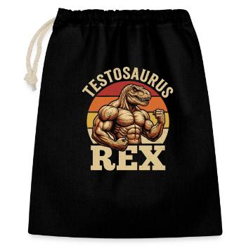 Salle de musculation Testosaurus Rex Dino Gymnase - Sac cadeau 40 x 50 cm - noir - Devant